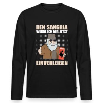 DEN SANGRIA WERDE ICH MIR JETZT EINVERLEIBEN - Männer Premium Bio Langarmshirt - Schwarz - Vorne - Nico (187cm)