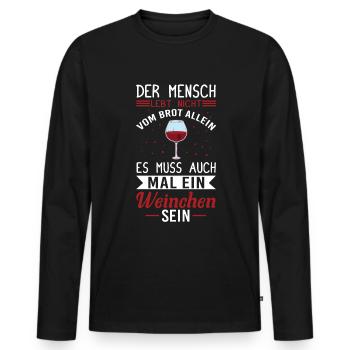 Wein Weintrinker Weinbauer Weinberg - Männer Premium Bio Langarmshirt - Schwarz - Vorne - Nico (187cm)