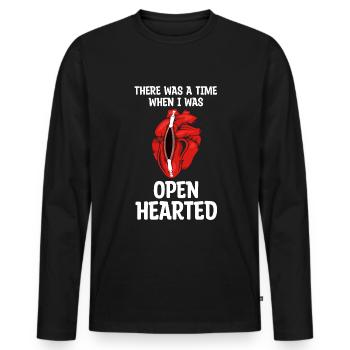Herz OP Bypass Operation - Männer Premium Bio Langarmshirt - Schwarz - Vorne - Nico (187cm)