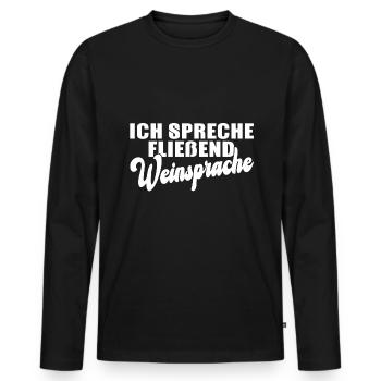 Winzer Weinsprache Weinbau - Männer Premium Bio Langarmshirt - Schwarz - Vorne - Nico (187cm)