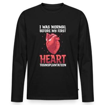 Heart Surgery Heart Transplant - Men's Premium Organic Long Sleeve Shirt - black - Front - Nico (187cm)