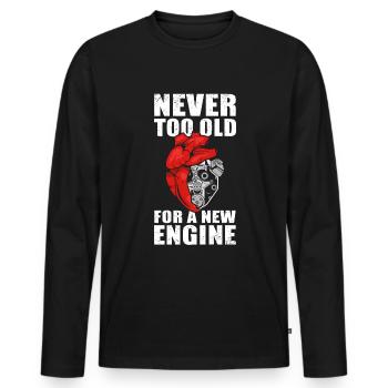 Heart Transplant Heart Surgery Funny - Men's Premium Organic Long Sleeve Shirt - black - Front - Nico (187cm)