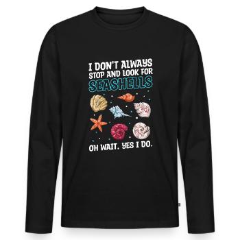 Shell collectors collect mussels - Men's Premium Organic Long Sleeve Shirt - black - Front - Nico (187cm)