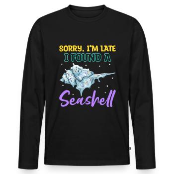 Shell collector Mussel collection Mussel - Men's Premium Organic Long Sleeve Shirt - black - Front - Nico (187cm)