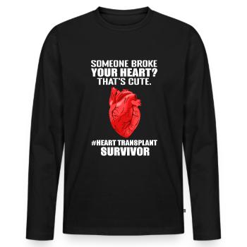 Heart Transplant Funny Heart Surgery - Men's Premium Organic Long Sleeve Shirt - black - Front - Nico (187cm)