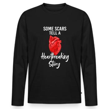 Herz Operation Bypass Transplantation - Männer Premium Bio Langarmshirt - Schwarz - Vorne - Nico (187cm)