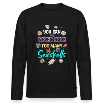 Collecte de coquillages et de collecteurs de coquillages - T-shirt manches longues Premium bio Homme - noir - Devant - Nico (187cm)
