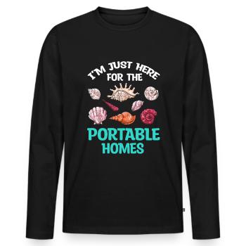 Collecte de coquillages et de collecteurs de coquillages - T-shirt manches longues Premium bio Homme - noir - Devant - Nico (187cm)