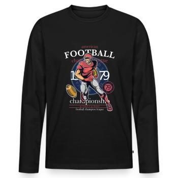 Cool American Football Player - Men's Premium Organic Long Sleeve Shirt - black - Front - Nico (187cm)