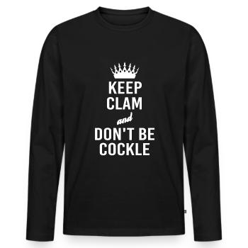 Collectionner des coquillages amusants - T-shirt manches longues Premium bio Homme - noir - Devant - Nico (187cm)