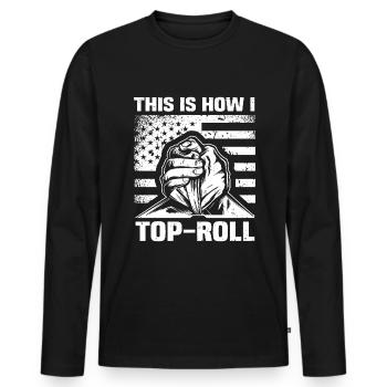 Bras de fer Toproll Bras de fer Bras de fer - T-shirt manches longues Premium bio Homme - noir - Devant - Nico (187cm)
