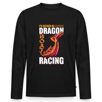 Drachenboot Lustig Dragonboat Racing - Männer Premium Bio Langarmshirt - Schwarz - Vorne - Nico (187cm)