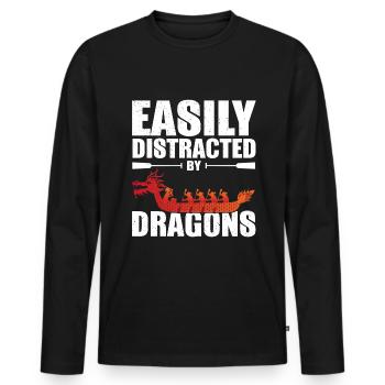 Drachenboot Lustig Dragonboat Racing - Männer Premium Bio Langarmshirt - Schwarz - Vorne - Nico (187cm)