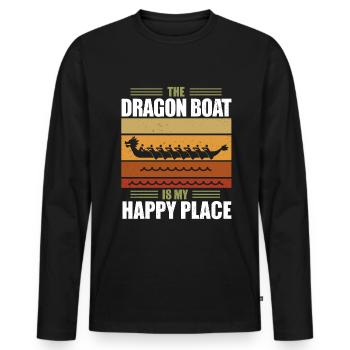 Dragon Boat Pagayant Dragon Boat - T-shirt manches longues Premium bio Homme - noir - Devant - Nico (187cm)