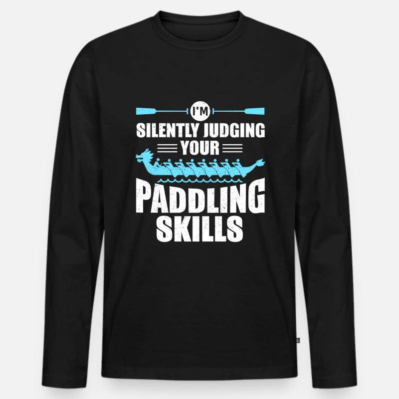 Drachenboot Paddeln Dragonboat - Männer Premium Bio Langarmshirt - Schwarz