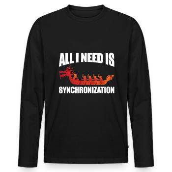 Drachenboot Synchron Paddeln Dragonboat - Männer Premium Bio Langarmshirt - Schwarz - Vorne - Nico (187cm)