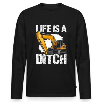 Excavator driver Excavators & excavators - Men's Premium Organic Long Sleeve Shirt - black - Front - Nico (187cm)