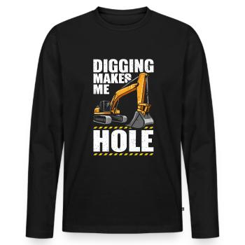 Opérateur de pelle hydraulique Conducteurs de pelles creusant - T-shirt manches longues Premium bio Homme - noir - Devant - Nico (187cm)