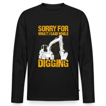 Baggern Baggerfahrer Bagger Baggerführer - Männer Premium Bio Langarmshirt - Schwarz - Vorne - Nico (187cm)