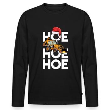 Backhoe loaders Excavator drivers - Men's Premium Organic Long Sleeve Shirt - black - Front - Nico (187cm)