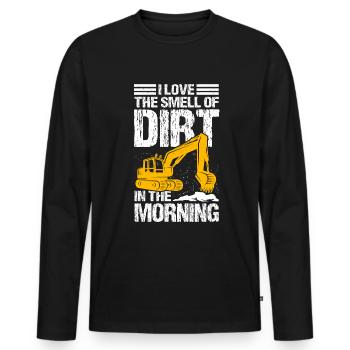 Opérateur de pelle hydraulique Conducteur de pelle Draguage de la terre - T-shirt manches longues Premium bio Homme - noir - Devant - Nico (187cm)