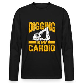 Excavator operator excavator & excavator driver Lustig - Men's Premium Organic Long Sleeve Shirt - black - Front - Nico (187cm)
