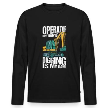 Opérateurs de pelles hydrauliques Pilotes de pelles hydrauliques - T-shirt manches longues Premium bio Homme - noir - Devant - Nico (187cm)