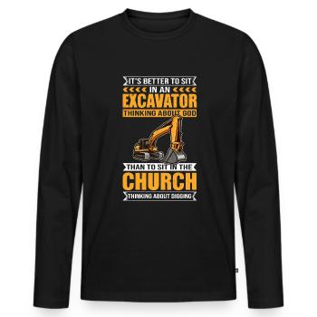 Baggern Baggerfahrer Bagger Lustig - Männer Premium Bio Langarmshirt - Schwarz - Vorne - Nico (187cm)