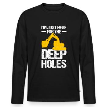 Excavator operators Holes excavator operators - Men's Premium Organic Long Sleeve Shirt - black - Front - Nico (187cm)