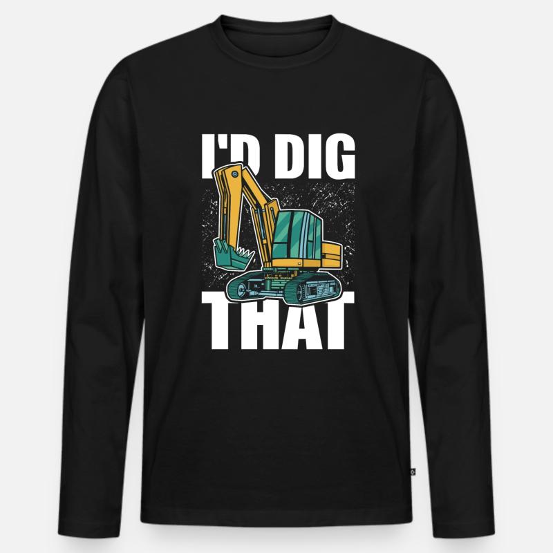 Baggern Baggerfahrer Bagger Baggerführer - Männer Premium Bio Langarmshirt - Schwarz