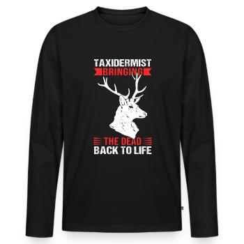 Taxidermiste Taxidermie Tierpräparator - T-shirt manches longues Premium bio Homme - noir - Devant - Nico (187cm)