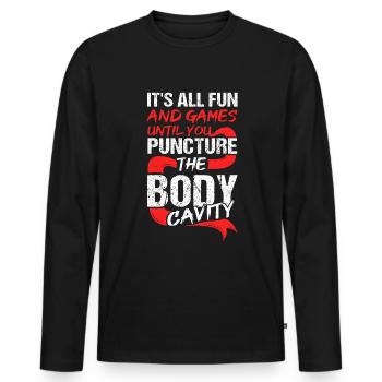 Taxidermiste Taxidermie Tierpräparator - T-shirt manches longues Premium bio Homme - noir - Devant - Nico (187cm)