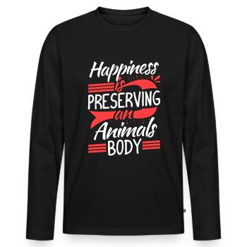 Taxidermie Taxidermiste Taxidermiste - T-shirt manches longues Premium bio Homme - noir - Devant - Nico (187cm)