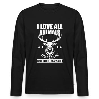 Taxidermie Taxidermiste Taxidermiste - T-shirt manches longues Premium bio Homme - noir - Devant - Nico (187cm)