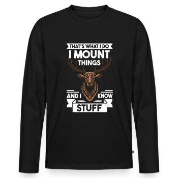 Taxidermiste Taxidermie Tierpräparator - T-shirt manches longues Premium bio Homme - noir - Devant - Nico (187cm)