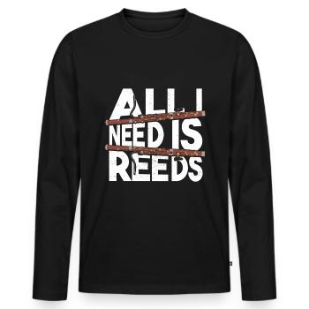 Bassoon Faggotist Musician Reed - Men's Premium Organic Long Sleeve Shirt - black - Front - Nico (187cm)