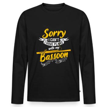 Basson Faggotist Orchestra Musicien - T-shirt manches longues Premium bio Homme - noir - Devant - Nico (187cm)