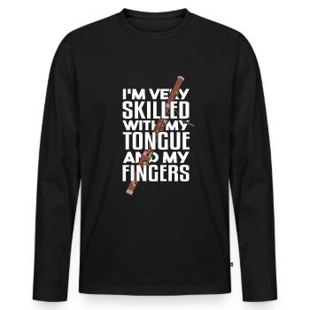 Basson Funny Orchestra Bassoniste - T-shirt manches longues Premium bio Homme - noir - Devant - Nico (187cm)