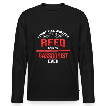 Bassoon Bassoonist Double Reed - Men's Premium Organic Long Sleeve Shirt - black - Front - Nico (187cm)