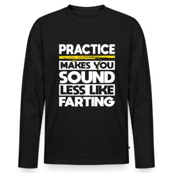 Basson jouant de l’orchestre bassoniste - T-shirt manches longues Premium bio Homme - noir - Devant - Nico (187cm)