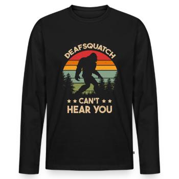 Deafsquatch Funny Deaf Sign Language - Men's Premium Organic Long Sleeve Shirt - black - Front - Nico (187cm)