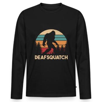 Deaf Pride Funny Deaf Sign Language - Men's Premium Organic Long Sleeve Shirt - black - Front - Nico (187cm)