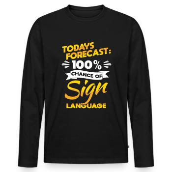 Sign Language Deaf Pride Deaf - Men's Premium Organic Long Sleeve Shirt - black - Front - Nico (187cm)