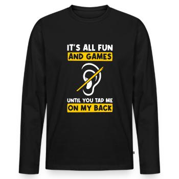 Deaf Funny Deaf Pride - Men's Premium Organic Long Sleeve Shirt - black - Front - Nico (187cm)