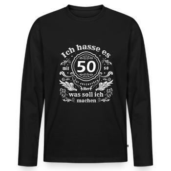 Ein lustiger 50 Jahre Geburtstag Spruch 1973 - Männer Premium Bio Langarmshirt - Schwarz - Vorne - Nico (187cm)