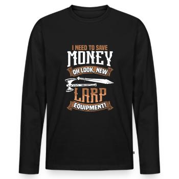 Équipement de GN RPG Fantasy GN RPG - T-shirt manches longues Premium bio Homme - noir - Devant - Nico (187cm)