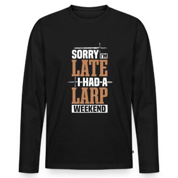 Jeu de rôle Fantasy RPG LARP - T-shirt manches longues Premium bio Homme - noir - Devant - Nico (187cm)