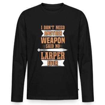 Jeu de rôle LARP Fantasy Larping arme en mousse - T-shirt manches longues Premium bio Homme - noir - Devant - Nico (187cm)