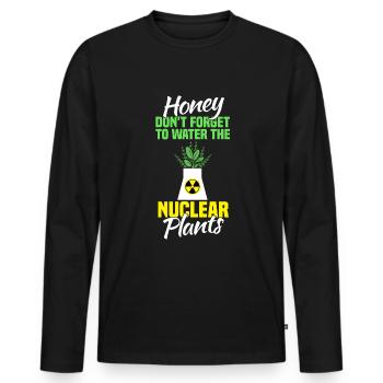 Centrale nucléaire Énergie nucléaire radioactive drôle - T-shirt manches longues Premium bio Homme - noir - Devant - Nico (187cm)