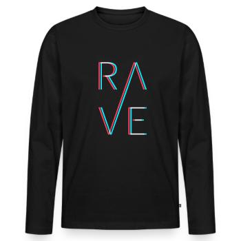 Techno Rave Festival Electro Music Raver - T-shirt manches longues Premium bio Homme - noir - Devant - Nico (187cm)